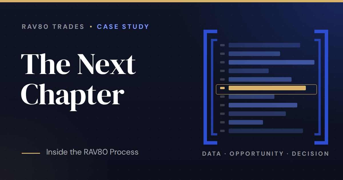 Cover: The Next Chapter — Case Study, Inside the RAV80 Process. Scanner rows framed by RAV80 brackets with one row highlighted.